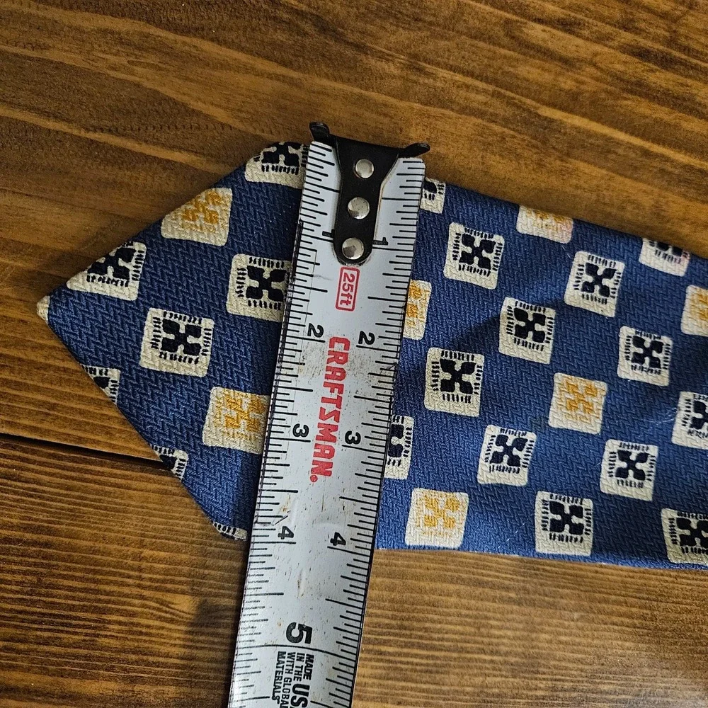 Tommy Hilfiger Silk Tie Bundle (2) Blue Geometric‎ & Black Floral Dot Pattern